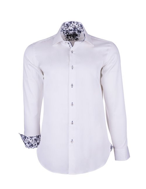 chemise blanche avec imprimé fleurs intérieur homme