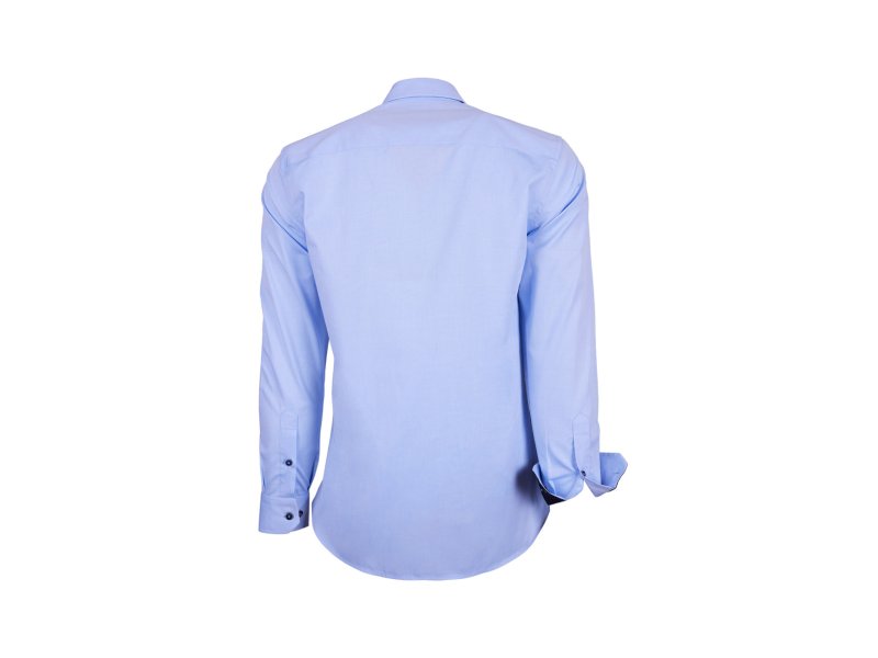 chemise bleu ciel à revers marine