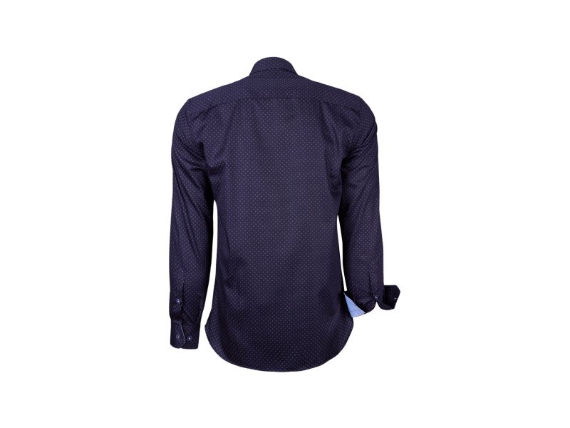 Chemise marine imprimé à revers bleu ciel