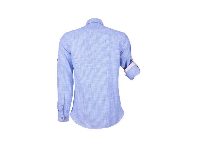 Chemise lin rayée bleu