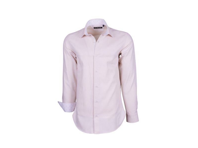 Chemise beige intérieur à pois