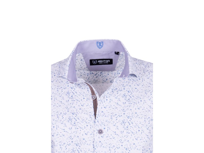 Chemise fleuri à revers violet