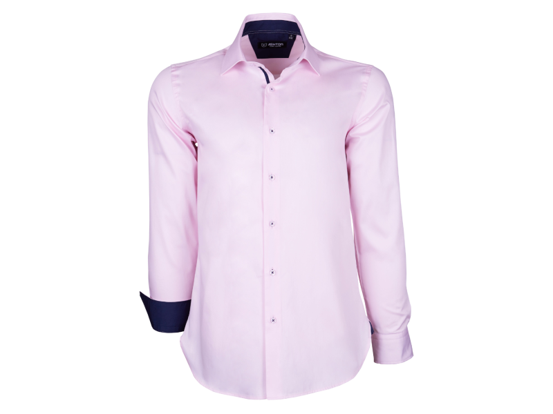 Chemise rose intérieur bleu