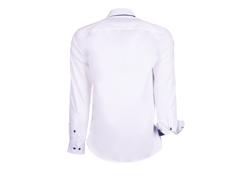 Chemise blanche imprimé intérieur bleu