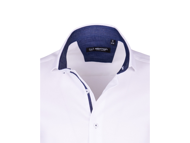 Chemise blanche coudière bleu