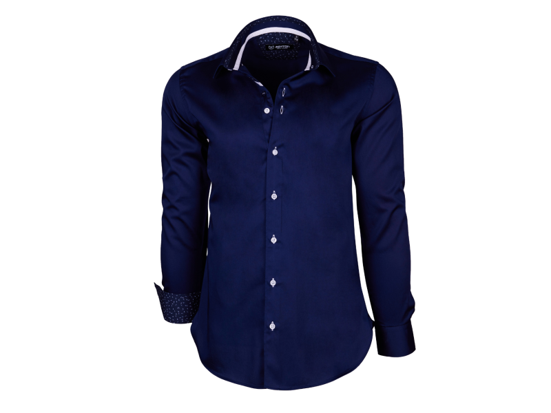 Chemise bleu mariné intérieur imprimé