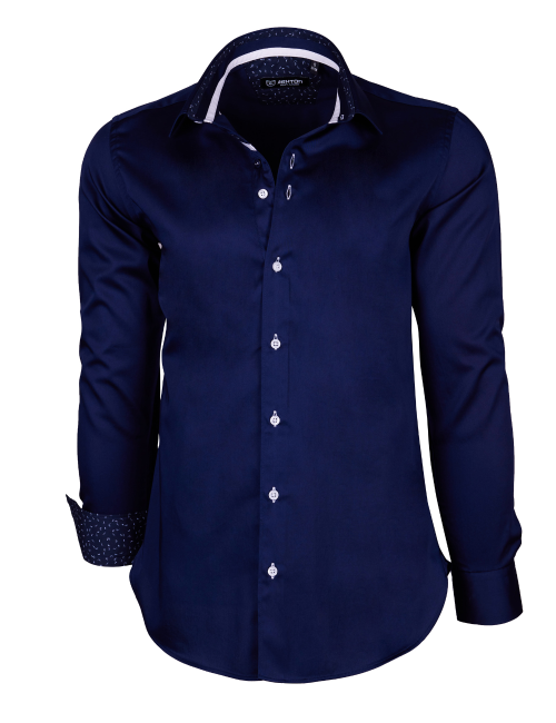 Chemise bleu mariné intérieur imprimé