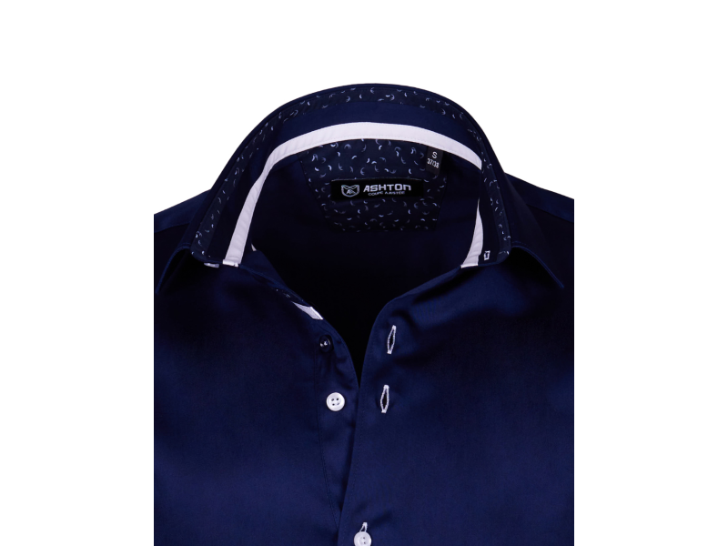 Chemise bleu mariné intérieur imprimé