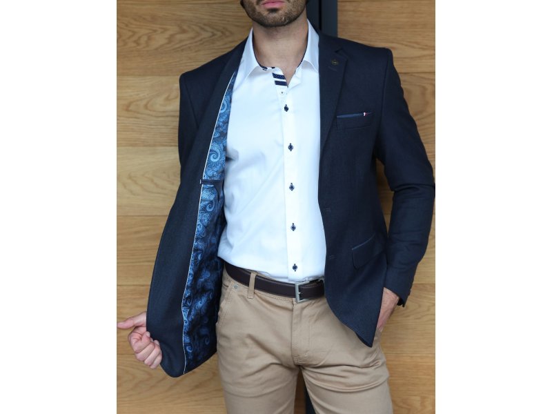 Blazer bleu marine coudière bleu