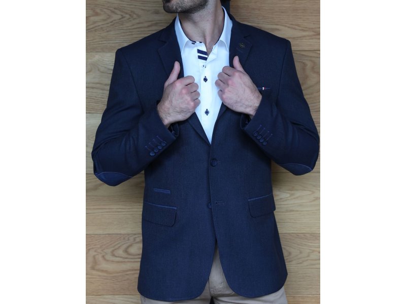 Blazer bleu marine coudière bleu