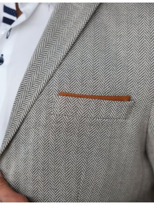 Veste blazer beige coudière cognac