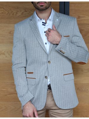 Veste blazer beige coudière cognac