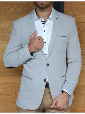 Blazer gris coudière bleu