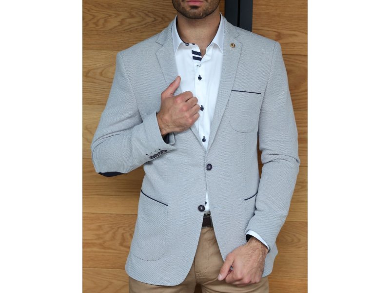 Blazer gris coudière bleu